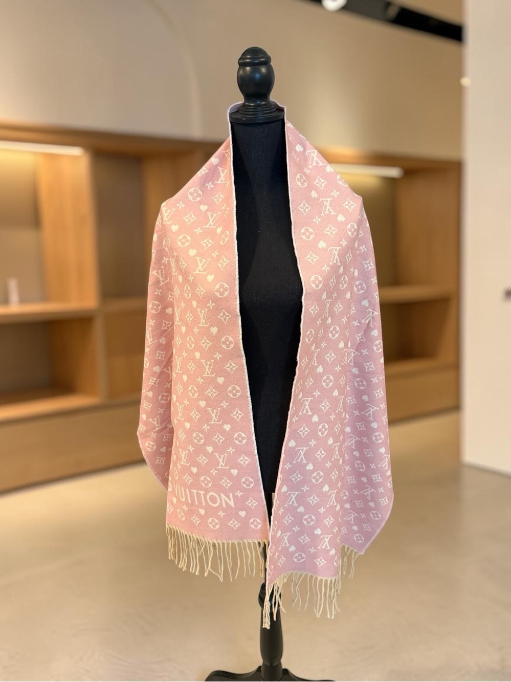 NWOT Source Unknown Super Soft Pink Monogram Shawl Wrap